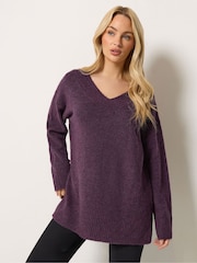 M&Co Purple Knitted Tunic Jumper - Image 1 of 5