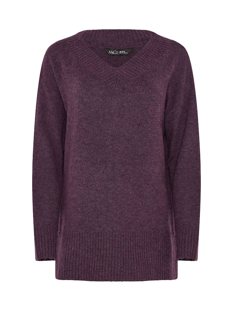 M&Co Purple Knitted Tunic Jumper - Image 5 of 5 M&Co Purple Knitted Tunic Jumper - Image 5 of 5
