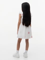 Tommy Hilfiger White Broderie Anglaise Frill Sleeveless Dress - Image 2 of 5