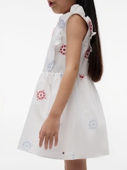 Tommy Hilfiger White Broderie Anglaise Frill Sleeveless Dress - Image 3 of 5