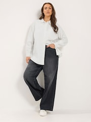 Yours Curve White Twill Shirt - Image 2 of 6