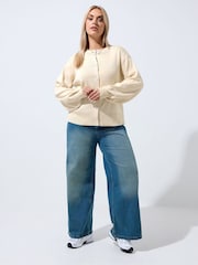 Yours Curve Cream Limited Balloon Sleeve Cardigan - Image 2 of 6