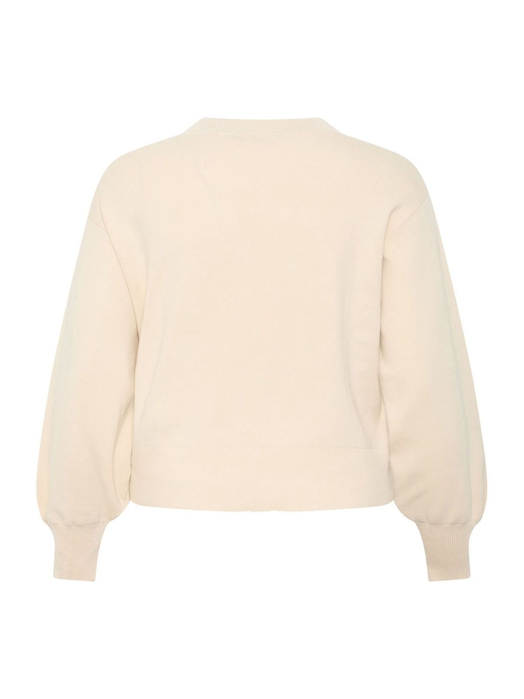 Yours Curve Cream Limited Balloon Sleeve Cardigan - Image 6 of 6 Yours Curve Cream Limited Balloon Sleeve Cardigan - Image 6 of 6