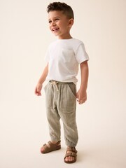 Sage Green Soft Textured Cotton Trousers (3mths-7yrs) - Image 2 of 7