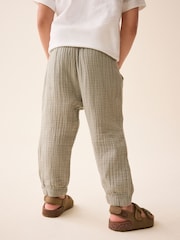 Sage Green Soft Textured Cotton Trousers (3mths-7yrs) - Image 4 of 7
