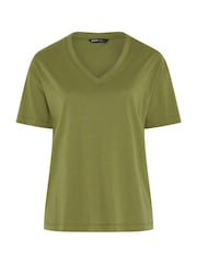 Yours Curve Green Relaxed Longline T-Shirt - Image 5 of 6