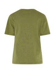 Yours Curve Green Relaxed Longline T-Shirt - Image 6 of 6
