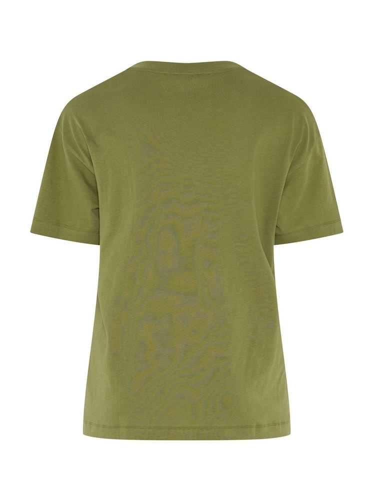 Yours Curve Green Relaxed Longline T-Shirt - Image 6 of 6 Yours Curve Green Relaxed Longline T-Shirt - Image 6 of 6