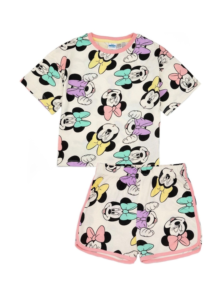 Vanilla Underground Minnie Mouse Girls Licensing Short 100% Cotton Pyjamas - Image 1 of 5