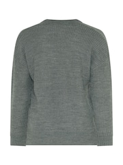 Yours Curve Grey Essential V-Neck Jumper - Image 7 of 7