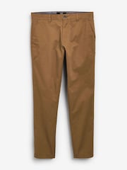 Tan Brown Slim Fit Stretch Chinos Trousers - Image 4 of 7