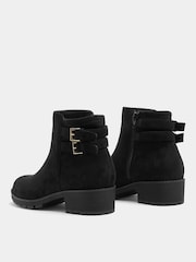Yours Curve Black Suede Wide Fit Double Buckle Faux Leather Chelsea Boots - Image 2 of 5