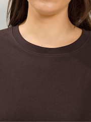 Yours Curve Brown Long Sleeve Oversized T-Shirt - Image 4 of 6