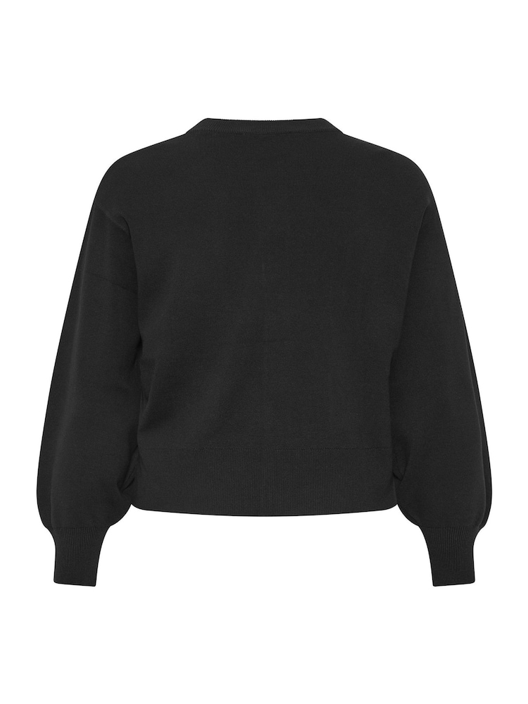 Yours Curve Black Limited Balloon Sleeve Cardigan - Image 7 of 7 Yours Curve Black Limited Balloon Sleeve Cardigan - Image 7 of 7