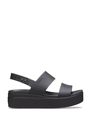 Crocs Black Brooklyn Low Wedge Sandals - Image 1 of 7