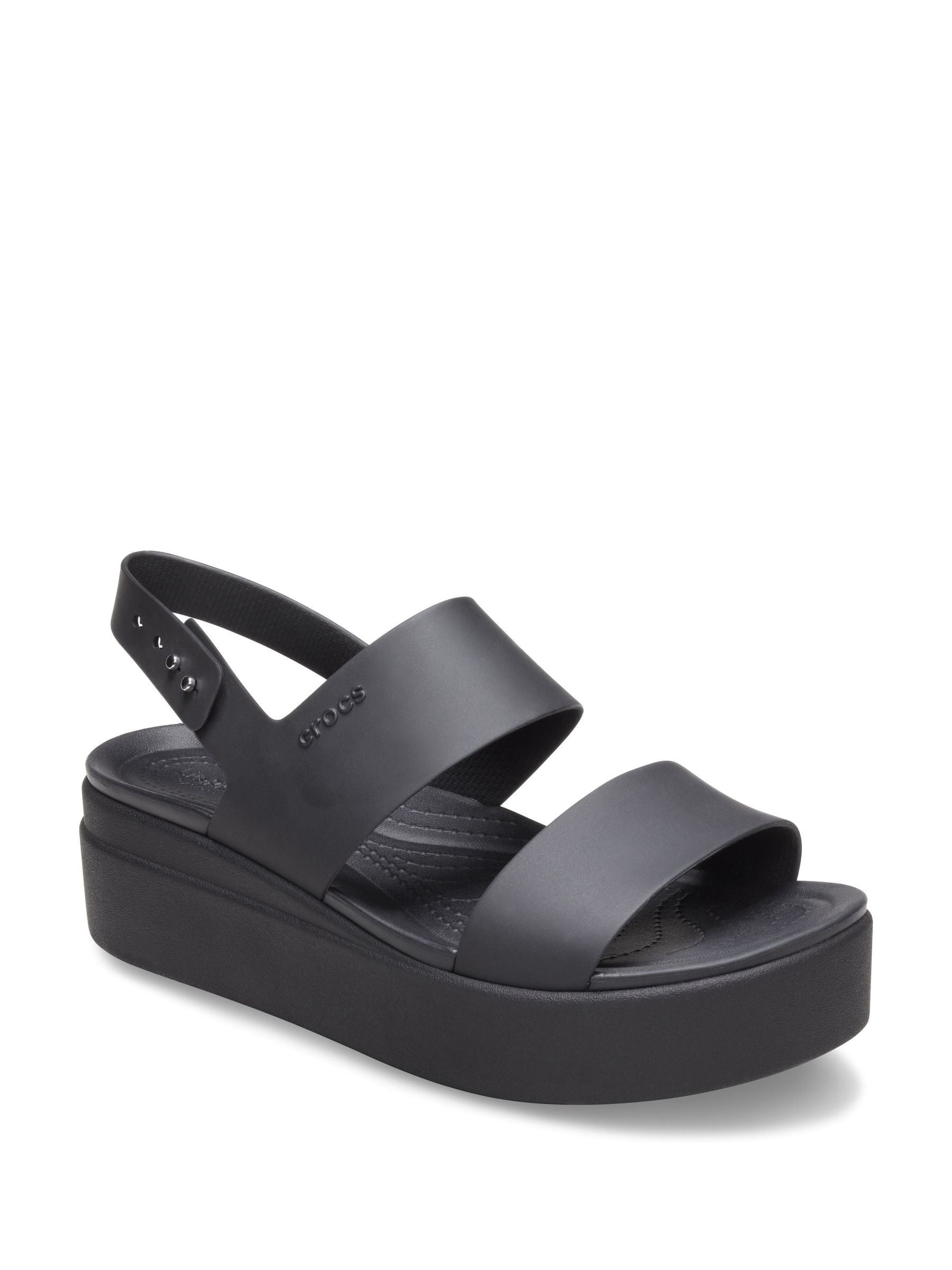 Crocs Black Brooklyn Low Wedge Sandals