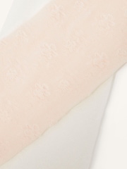 Monsoon Natural Floral Lace Tights 2 Pack - Image 2 of 2