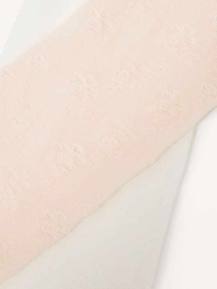 Monsoon Natural Floral Lace Tights 2 Pack - Image 2 of 2