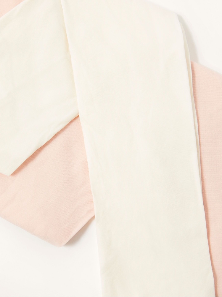 Monsoon White Plain Tights 2 Pack - Image 3 of 3
