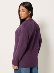 M&Co Purple Petite Crew Neck Jumper - Image 3 of 6