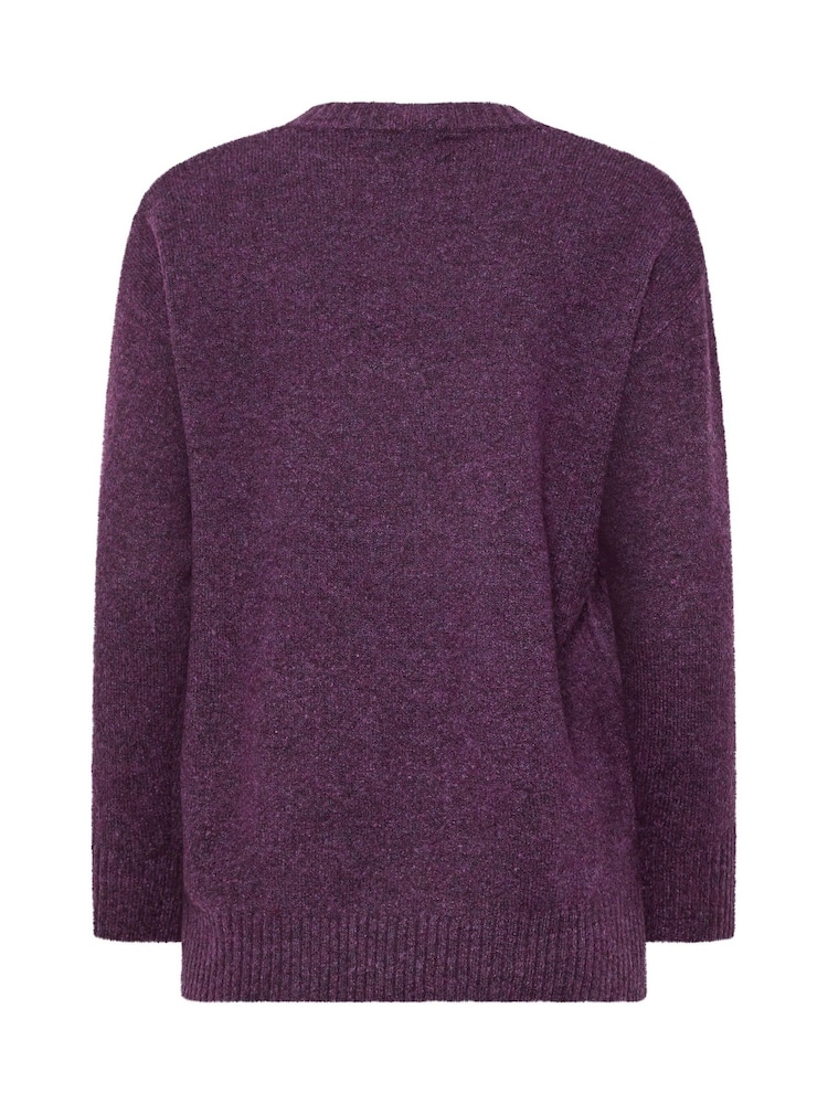 M&Co Purple Petite Crew Neck Jumper - Image 6 of 6 M&Co Purple Petite Crew Neck Jumper - Image 6 of 6