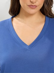Yours Curve Blue Relaxed Longline T-Shirt - Image 4 of 6