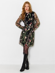 Joe Browns Black Ophelia Floral Embroidered Dress - Image 1 of 5