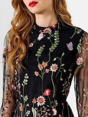 Joe Browns Black Ophelia Floral Embroidered Dress - Image 2 of 5