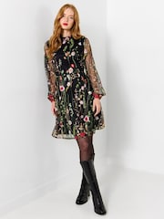 Joe Browns Black Ophelia Floral Embroidered Dress - Image 3 of 5