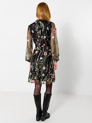 Joe Browns Black Ophelia Floral Embroidered Dress - Image 4 of 5