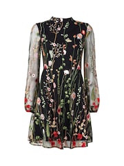 Joe Browns Black Ophelia Floral Embroidered Dress - Image 5 of 5