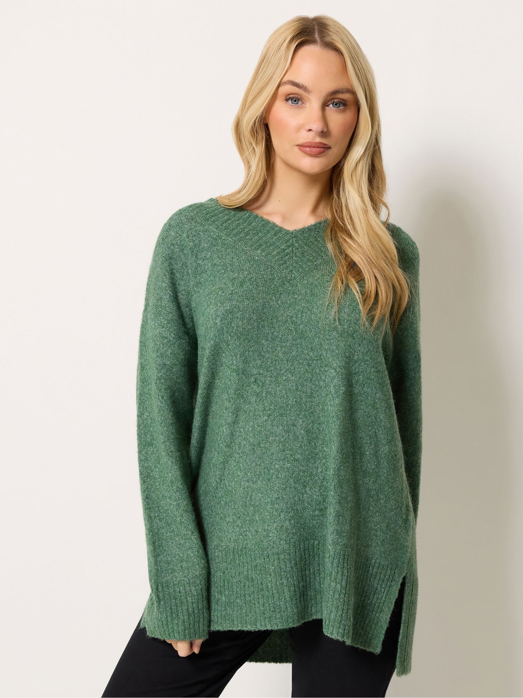 M&Co Women's Green Knitted Tunic Jumper In | : 18/20 - Image 1