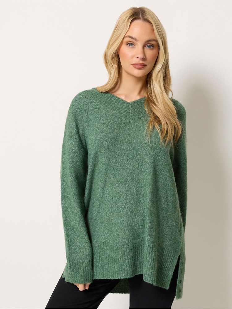 M&Co Green Knitted Tunic Jumper - Image 1 of 5 M&Co Green Knitted Tunic Jumper - Image 1 of 5