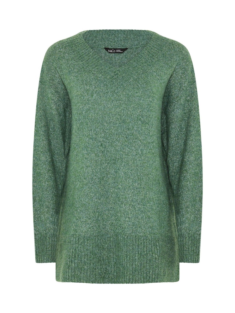 M&Co Green Knitted Tunic Jumper - Image 5 of 5 M&Co Green Knitted Tunic Jumper - Image 5 of 5