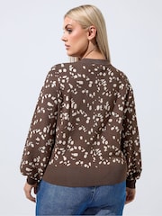 Yours Curve Brown Limited Balloon Sleeve Cardigan - Image 3 of 6