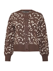 Yours Curve Brown Limited Balloon Sleeve Cardigan - Image 5 of 6