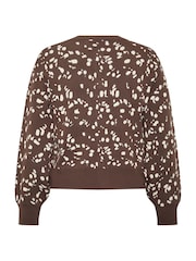 Yours Curve Brown Limited Balloon Sleeve Cardigan - Image 6 of 6