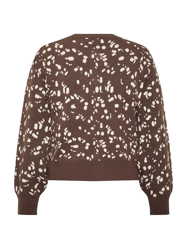 Yours Curve Brown Limited Balloon Sleeve Cardigan - Image 6 of 6 Yours Curve Brown Limited Balloon Sleeve Cardigan - Image 6 of 6
