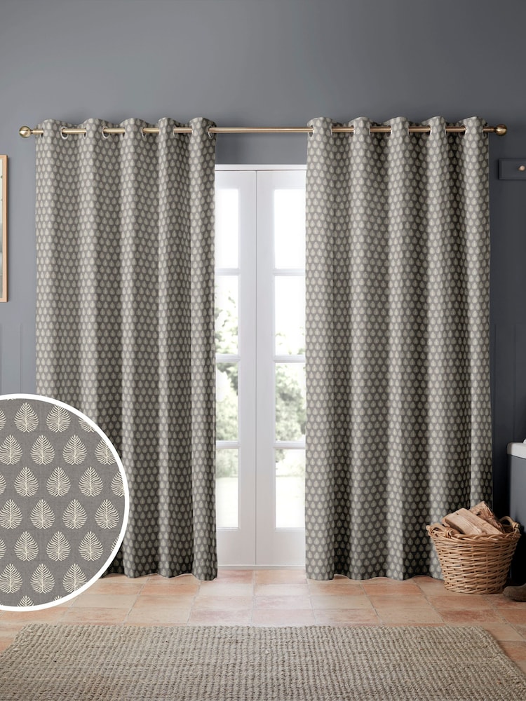 Emily Bond Smokey Grey Jaipur Made to Measure Curtains - Image 1 of 9