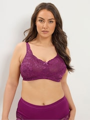 Қызғылт - Yours Curve Lace төсемсіз, сымсыз толық кесе бюстгальтері - 4суретінің 1 суреті