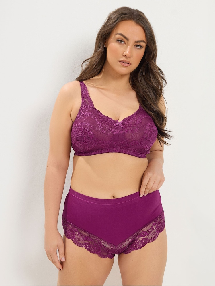 Қызғылт - Yours Curve Lace төсемсіз, сымсыз толық кесе бюстгальтері - 4суретінің 2 суреті