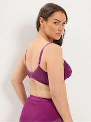 Қызғылт - Yours Curve Lace төсемсіз, сымсыз толық кесе бюстгальтері - 4суретінің 3 суреті
