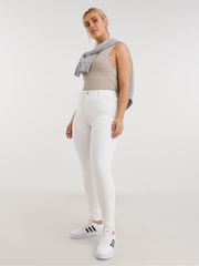 Simply Be White 24/7 Blue Skinny Jeans - Image 1 of 4