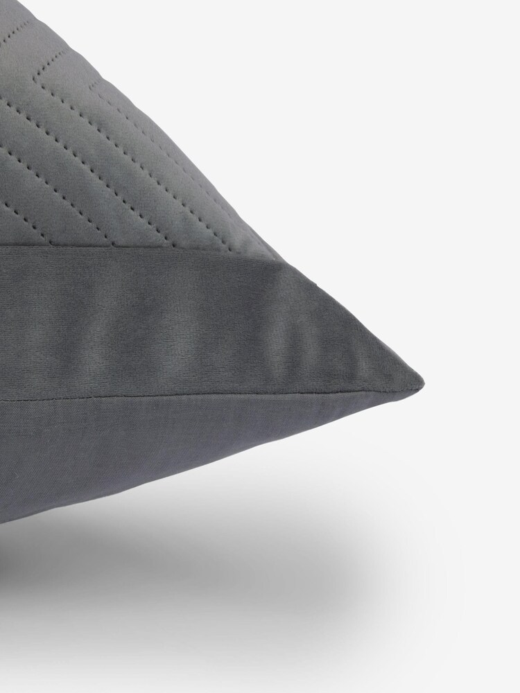 Charcoal Grey 50 x 50cm Madison Velvet Cushion - Image 5 of 5 Charcoal Grey 50 x 50cm Madison Velvet Cushion - Image 5 of 5