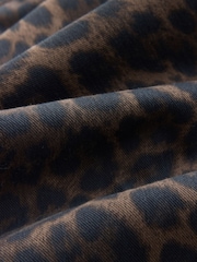 Leopard Side Stripe Jersey Denim Wide Leg Trousers - Image 8 of 8