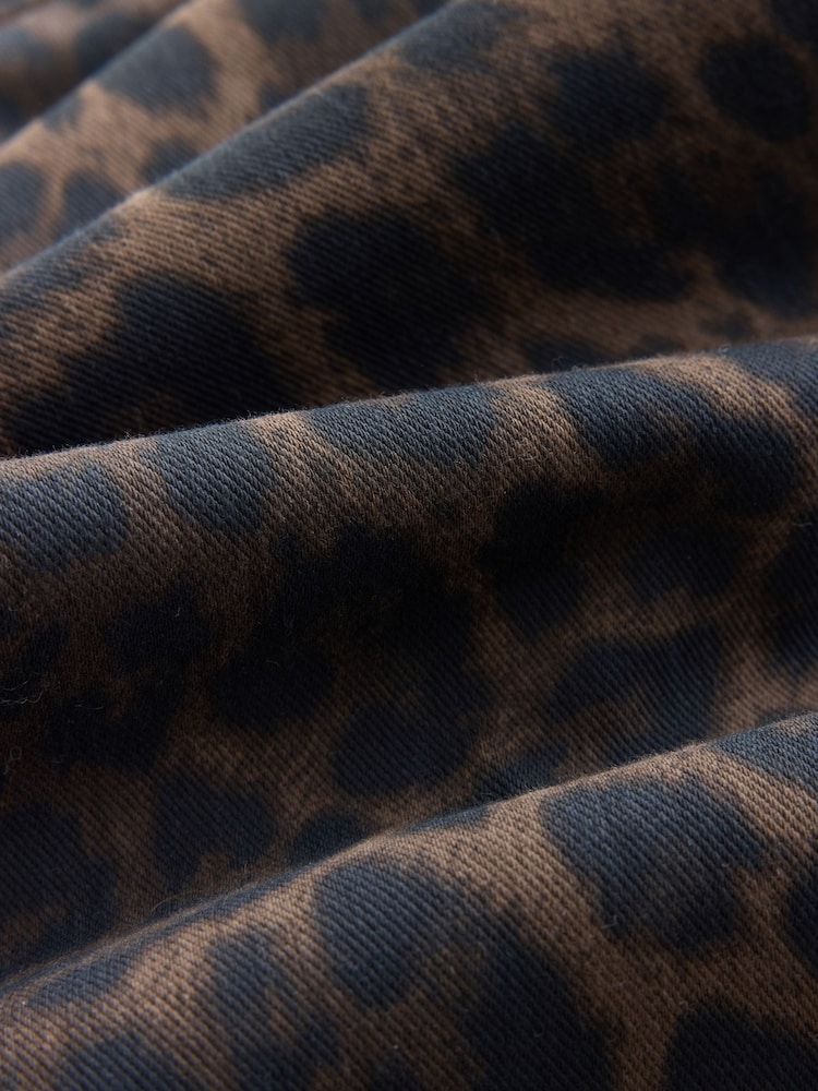 Leopard Side Stripe Jersey Denim Wide Leg Trousers - Image 8 of 8 Leopard Side Stripe Jersey Denim Wide Leg Trousers - Image 8 of 8
