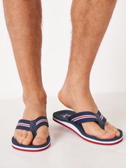 Crew Clothing Blue Jamie Woven Strap Flip Flops - Image 2 of 2
