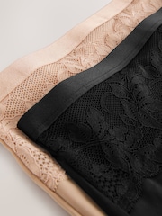 Black/Nude High Waist Lace Tummy Control Light Shaping Knickers 2 Pack - Image 12 of 12
