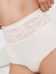Black/Nude High Waist Lace Tummy Control Light Shaping Knickers 2 Pack - Image 4 of 10