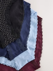 Navy/Blue/Black Spot - Slips aus Baumwolle und Spitze 4er-Pack - Bild 6 von 7